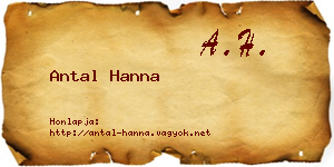 Antal Hanna névjegykártya