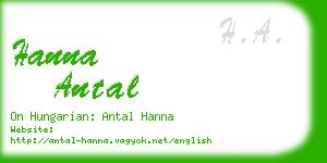 hanna antal business card